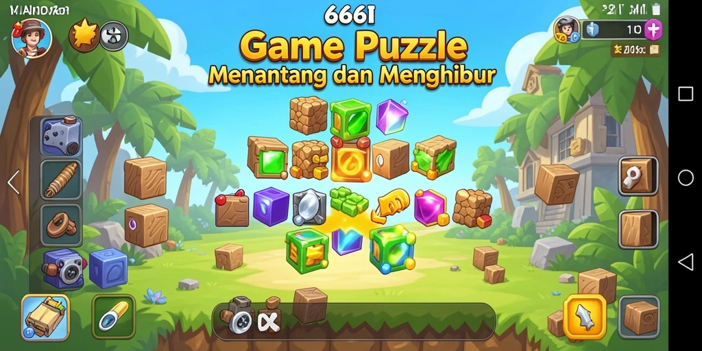 Screenshot gameplay 666I yang menunjukkan tantangan puzzle yang menarik.