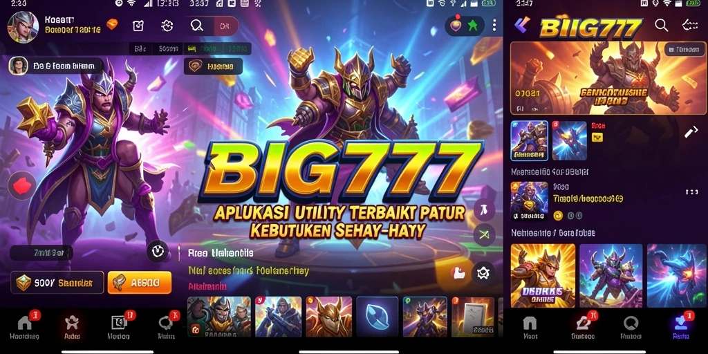 Tampilan antarmuka BIG777 yang sederhana dan bersih.