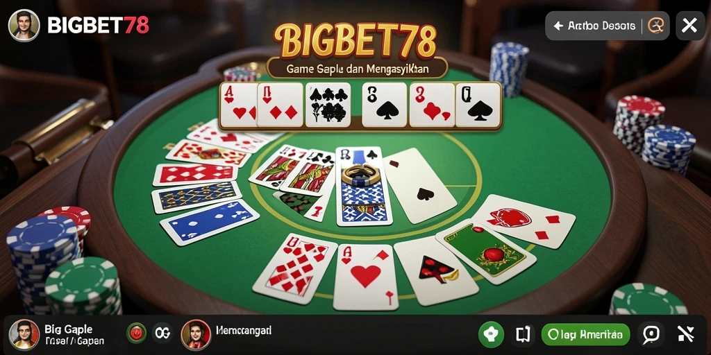 Tampilan gameplay seru dari BIGBET78 saat bermain Gaple.