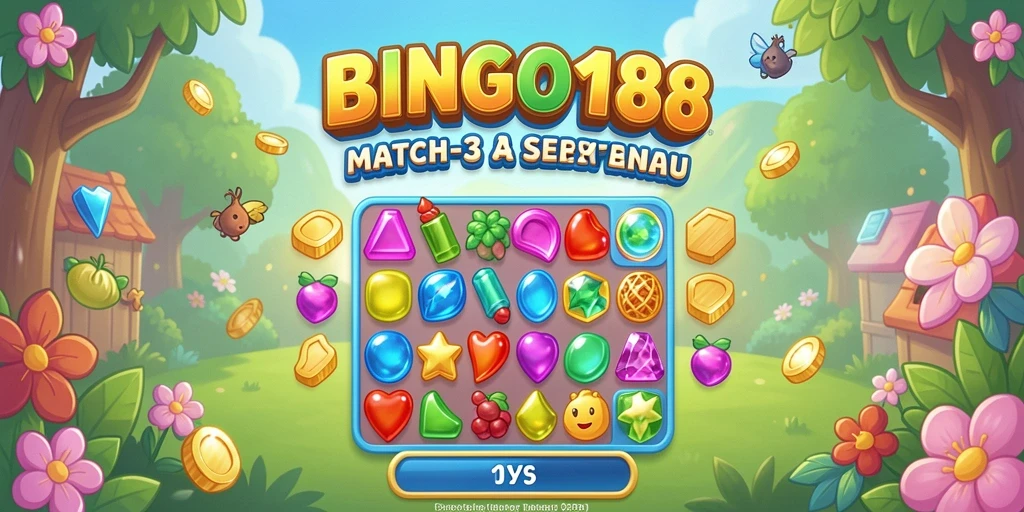 Tampilan menarik dari gameplay BINGO188 dalam Match-3.