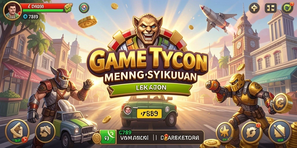 Screenshot utama C789 menampilkan strategi bisnis dalam permainan Tycoon.