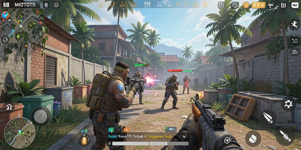 Screenshot MIOTOTO menunjukkan aksi seru dalam gameplay FPS.