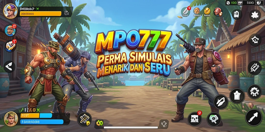 Screenshot gameplay MPO777 menampilkan dunia simulasi yang interaktif dan imersif.